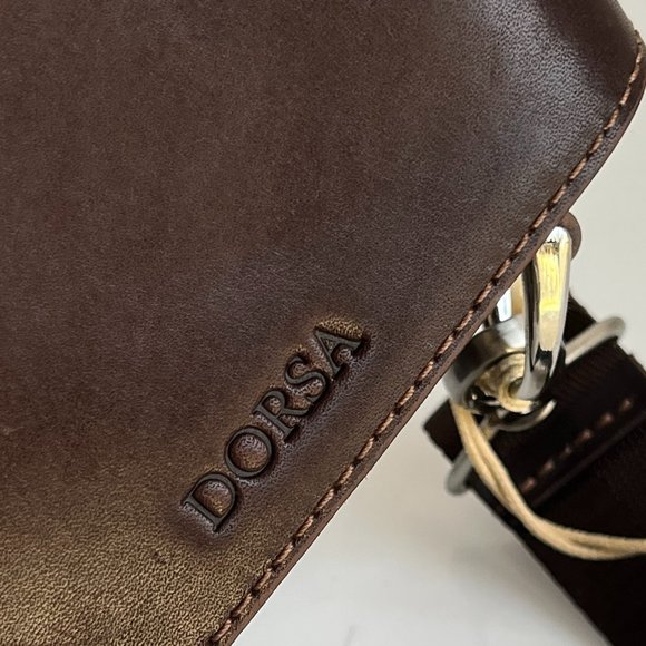 DORSA Leather & Luxury Brown Crossbody Messenger Bag NEW NWT - Picture 5 of 16
